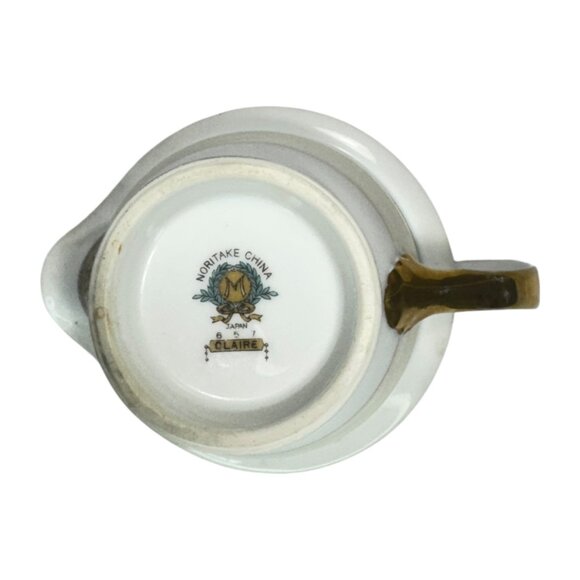 Noritake Anne Claire Creamer Pitcher With Gold Trim & Floral Design Bone China - Picture 5 of 6